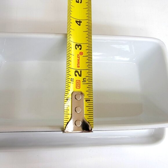 Porcelain Silver Bread Loaf Pan Dish Bake Cook Tray 8" Dinner Serve Kitchen Set - Picture 4 of 4